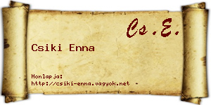 Csiki Enna névjegykártya